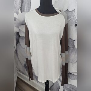 Fitz & Eddie Long Sleeve Color Block Top